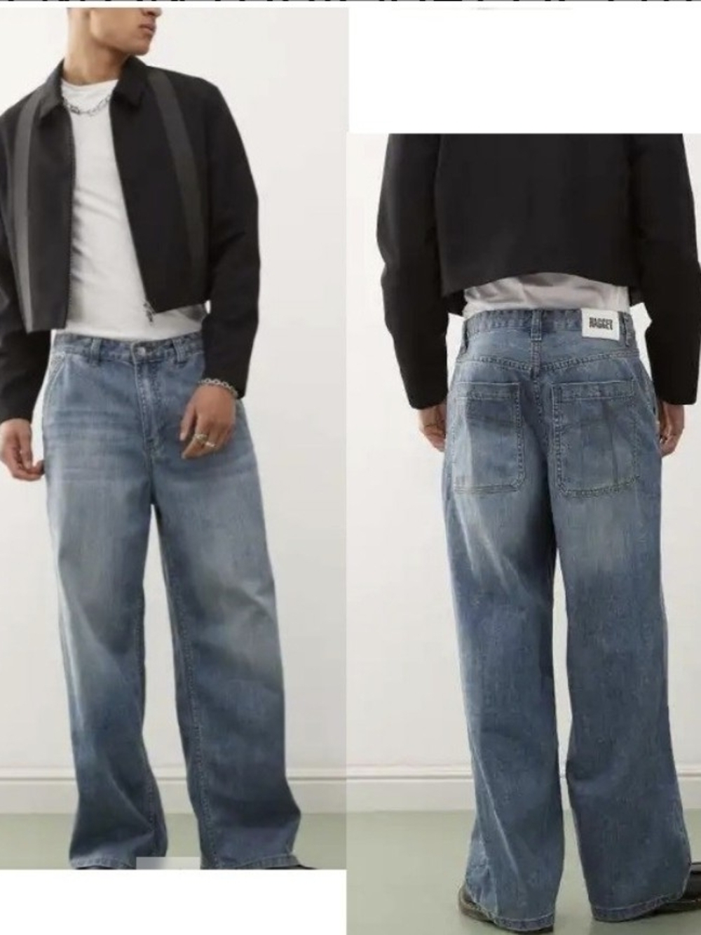 THE RAGGED PRIEST GNARLY JEANS 36W GNARLY SKATE FIT HEAVY MID BLUE